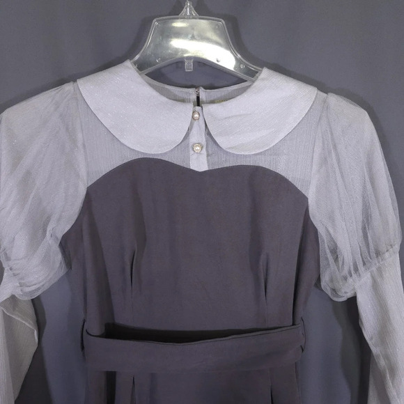 Titty & Co. Dress Size Medium Pearl‎ Buttons Peter Pan Collar Sheer Sleeves - Picture 3 of 10